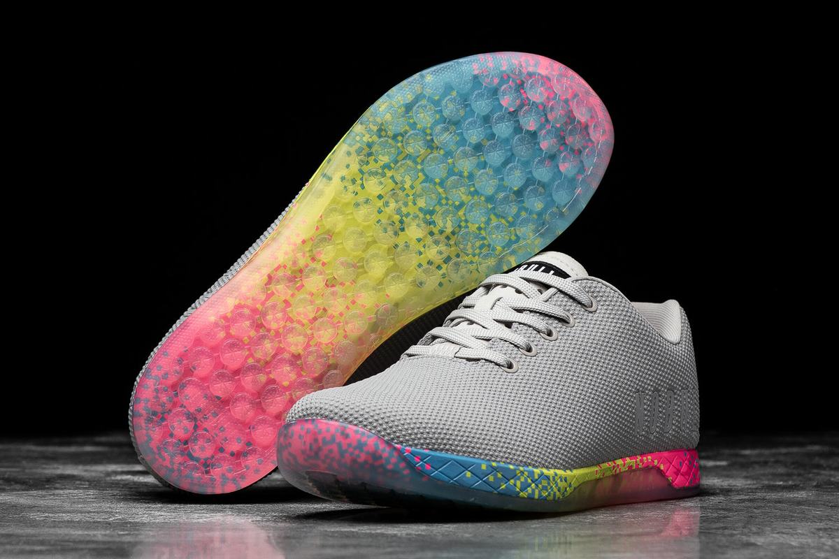 Nobull Superfabric Arctic Neon Men's Trainers Grey Multicolor | Australia (TS0934)
